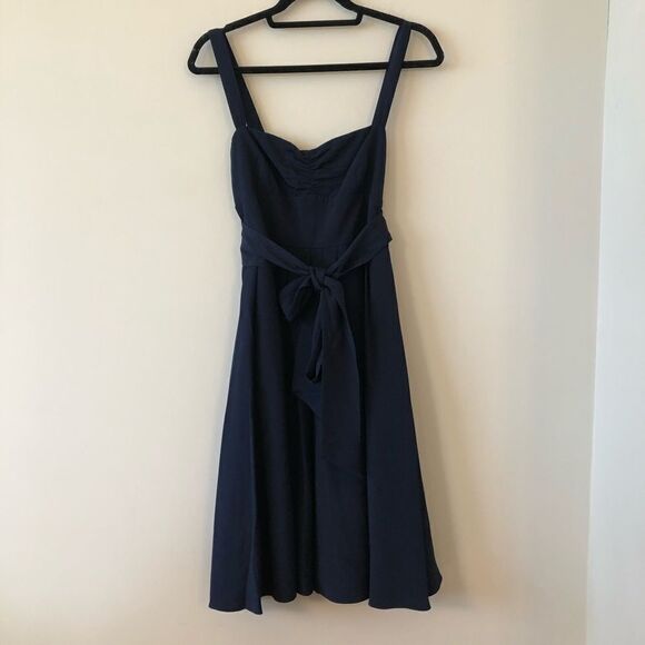 J.CREW Silk Tricotine Rebecca Short Navy Dress - Picture 1 of 7